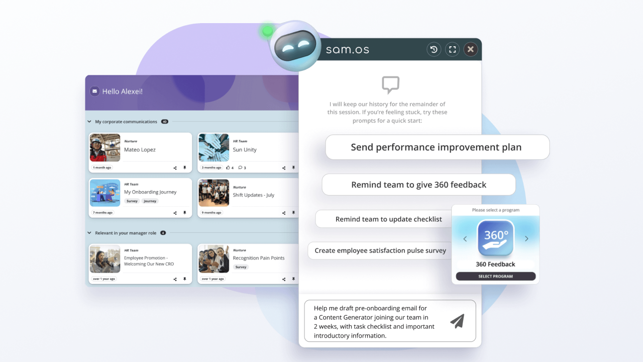 screenshot of Employee Communications